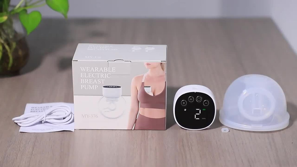 Wearable Breast Pump MY-376 with Three Adjustable Modes and LED Display for Single or Double Pumping